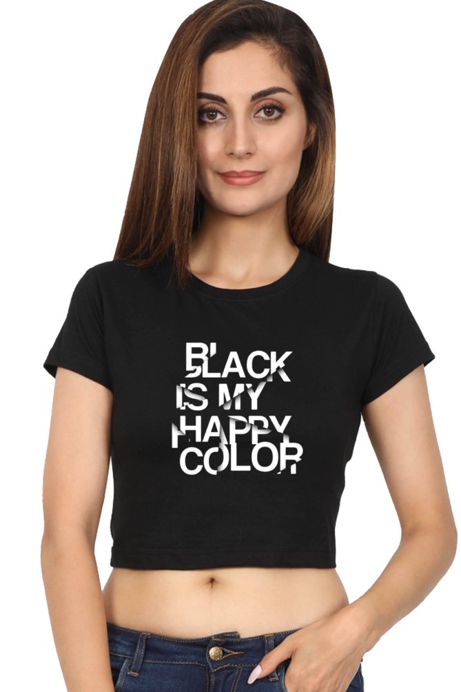 Stylish Black Crop Top for Women - Comfortable & Trendy Casual Wear - Sajify